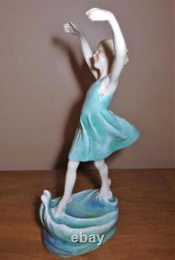 Royal Worcester DANCING WAVES Girl Puce Mark, F. G. Doughty Porcelain Figurine