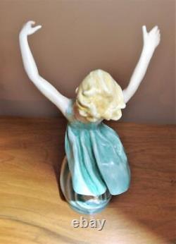 Royal Worcester DANCING WAVES Girl Puce Mark, F. G. Doughty Porcelain Figurine