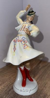 SCHAUBACH KUNST RARE Dancing LadyFigurineGermanyVintageART DECO 8.5 Tall