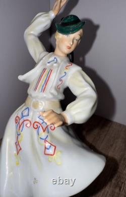 SCHAUBACH KUNST RARE Dancing LadyFigurineGermanyVintageART DECO 8.5 Tall