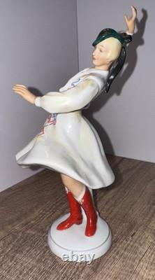 SCHAUBACH KUNST RARE Dancing LadyFigurineGermanyVintageART DECO 8.5 Tall