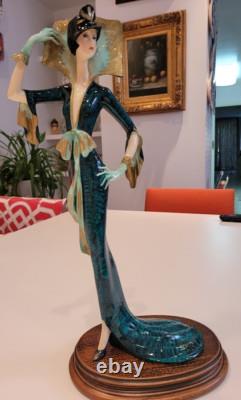STUNNING Santini Art Deco Lady Figurine Elegant 19 Tall EXCELLENT
