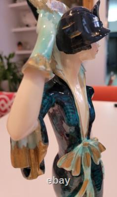 STUNNING Santini Art Deco Lady Figurine Elegant 19 Tall EXCELLENT