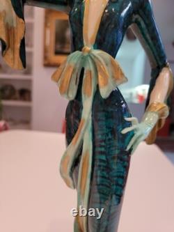 STUNNING Santini Art Deco Lady Figurine Elegant 19 Tall EXCELLENT