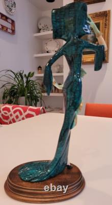 STUNNING Santini Art Deco Lady Figurine Elegant 19 Tall EXCELLENT