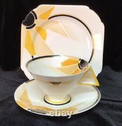 SUNRAY A SHELLEY VOGUE TEASET Trio DESIGNED BY ERIC SLATER, 1930 pattern 11742