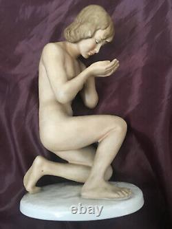 Schaubach Kunst Art Deco Nude Lady Drinking 10 Porcelain Figurine Steiner