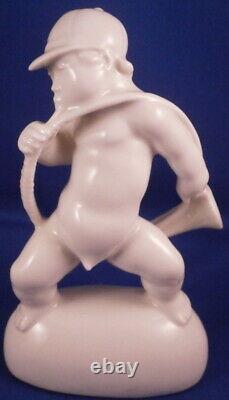 Schwarzburger Werkstaetten Porcelain Putto Horn Figure Figurine Porzellan Figur