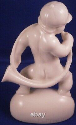 Schwarzburger Werkstaetten Porcelain Putto Horn Figure Figurine Porzellan Figur