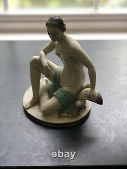 Schwarzburger werkstätten Hugo Meisel porcelain figure Art Deco antique