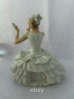 Seated Ballerina With Mirror Wallendorf 1764 Germany Art Deco Porcelain 1396/0