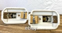 Set (2) Paulding White Porcelain Sconces 1930's-1950's Art Deco/MCM MINT