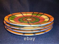 Set Of 4 Erphila Art Deco Porcelain Plates Royal Scot 7.5 Round Rare