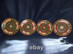 Set Of 4 Erphila Art Deco Porcelain Plates Royal Scot 7.5 Round Rare