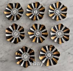 Set of 8 Art Deco James R. Summers Design Porcelain Clock Dishes Coasters