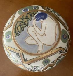 Sevres Porcelain Art Deco Vanity Box, Possible Jeanne Levy France, Appx 5