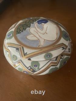 Sevres Porcelain Art Deco Vanity Box, Possible Jeanne Levy France, Appx 5