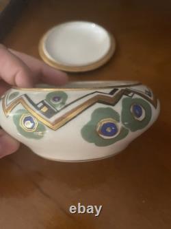Sevres Porcelain Art Deco Vanity Box, Possible Jeanne Levy France, Appx 5