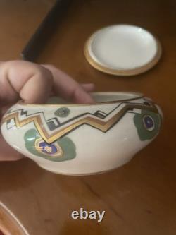 Sevres Porcelain Art Deco Vanity Box, Possible Jeanne Levy France, Appx 5