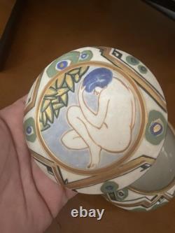 Sevres Porcelain Art Deco Vanity Box, Possible Jeanne Levy France, Appx 5