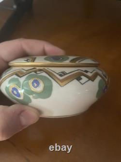 Sevres Porcelain Art Deco Vanity Box, Possible Jeanne Levy France, Appx 5