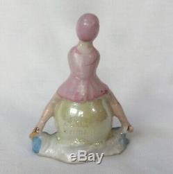 Sexy Bathing Beauty Lady Figurine Souvenir Porcelain Bisque Vtg Art Deco Germany