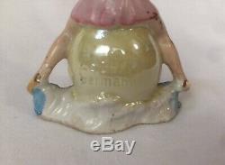 Sexy Bathing Beauty Lady Figurine Souvenir Porcelain Bisque Vtg Art Deco Germany