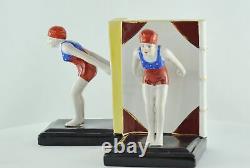 Sexy Pin-up Diver Art Deco Style Art N Style Swimmer Figure Bookends