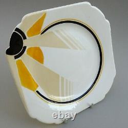 Shelley Art Deco Coffee Trio Sunray Vogue VGC 1930's Cup Saucer & Plate #1