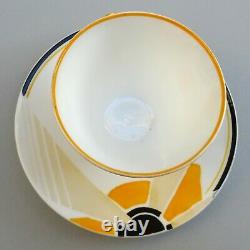 Shelley Art Deco Coffee Trio Sunray Vogue VGC 1930's Cup Saucer & Plate #1