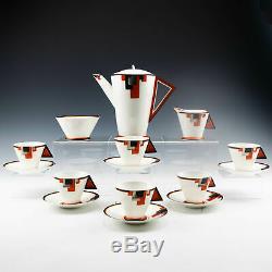 Shelley Porcelain Art Deco Vogue Pattern Coffee Set c1930