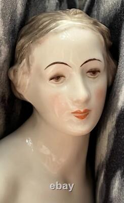 Signed Rosenthal Porcelain Nude Woman After The Bath Art Deco Figurine Excellent