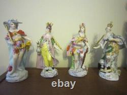 Sitzendorf porcelain set of figurines 4 Continents, made in Germany