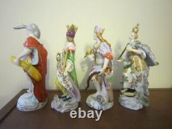 Sitzendorf porcelain set of figurines 4 Continents, made in Germany