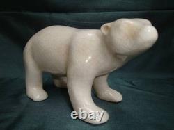 Statue Figurine Bear Wildlife Art Deco Style Art Nouveau Style Porcelain Crackle