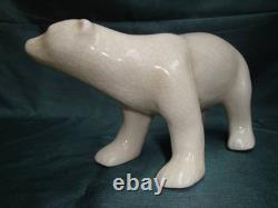 Statue Figurine Bear Wildlife Art Deco Style Art Nouveau Style Porcelain Crackle