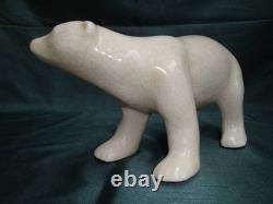 Statue Figurine Bear Wildlife Art Deco Style Art Nouveau Style Porcelain Crackle