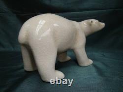 Statue Figurine Bear Wildlife Art Deco Style Art Nouveau Style Porcelain Crackle