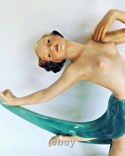 Stephan DAKON Katzhutte Signed Lady Porcelain Woman Figure Art DECO Antique