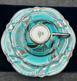 Stunning 3 Piece Set Plate Saucer Cup Silver Art Deco Rosenthal Bavaria Germany