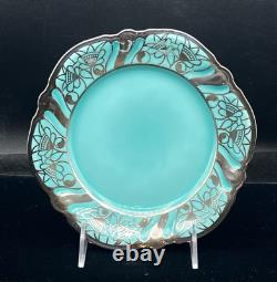 Stunning 3 Piece Set Plate Saucer Cup Silver Art Deco Rosenthal Bavaria Germany