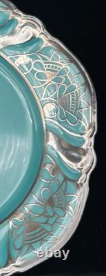 Stunning 3 Piece Set Plate Saucer Cup Silver Art Deco Rosenthal Bavaria Germany