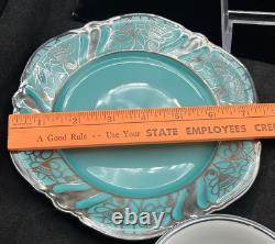 Stunning 3 Piece Set Plate Saucer Cup Silver Art Deco Rosenthal Bavaria Germany