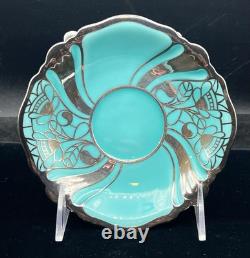Stunning 3 Piece Set Plate Saucer Cup Silver Art Deco Rosenthal Bavaria Germany