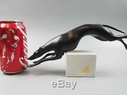 Stunning Art Deco Vtg Black Wht Royal Dux Porcelain Greyhound Figurine Sculpture