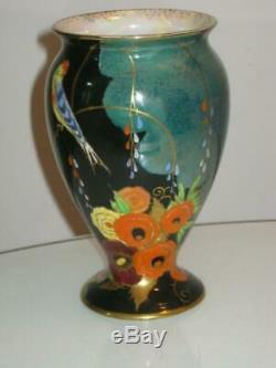 Stunning Carlton Ware Art Deco Nightingale 3562 Porcelain Vase