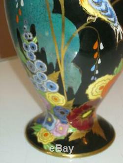 Stunning Carlton Ware Art Deco Nightingale 3562 Porcelain Vase