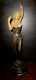 Stunning French Female Dancer Art Deco Bronze Ceramic Marble Base Figure