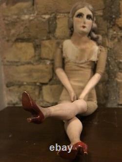Stunning Original Art Deco 1930 Boudoir Doll French Hand Porcelain