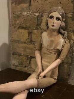 Stunning Original Art Deco 1930 Boudoir Doll French Hand Porcelain